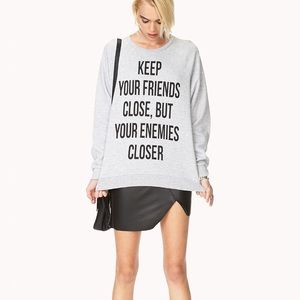 Forever 21 Grey God Father Crewneck Sweatshirt size S